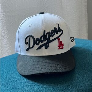 New Era White and Black Dodgers Cap